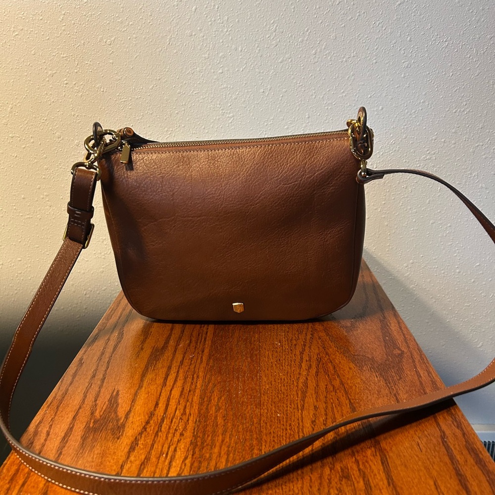 Fossil Brown Leather Crossbody Bag